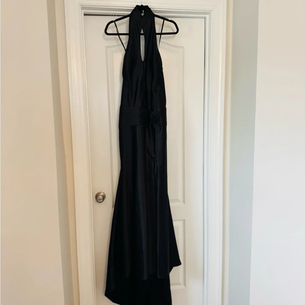 Black Halter Formal Prom Gown - Picture 10 of 12